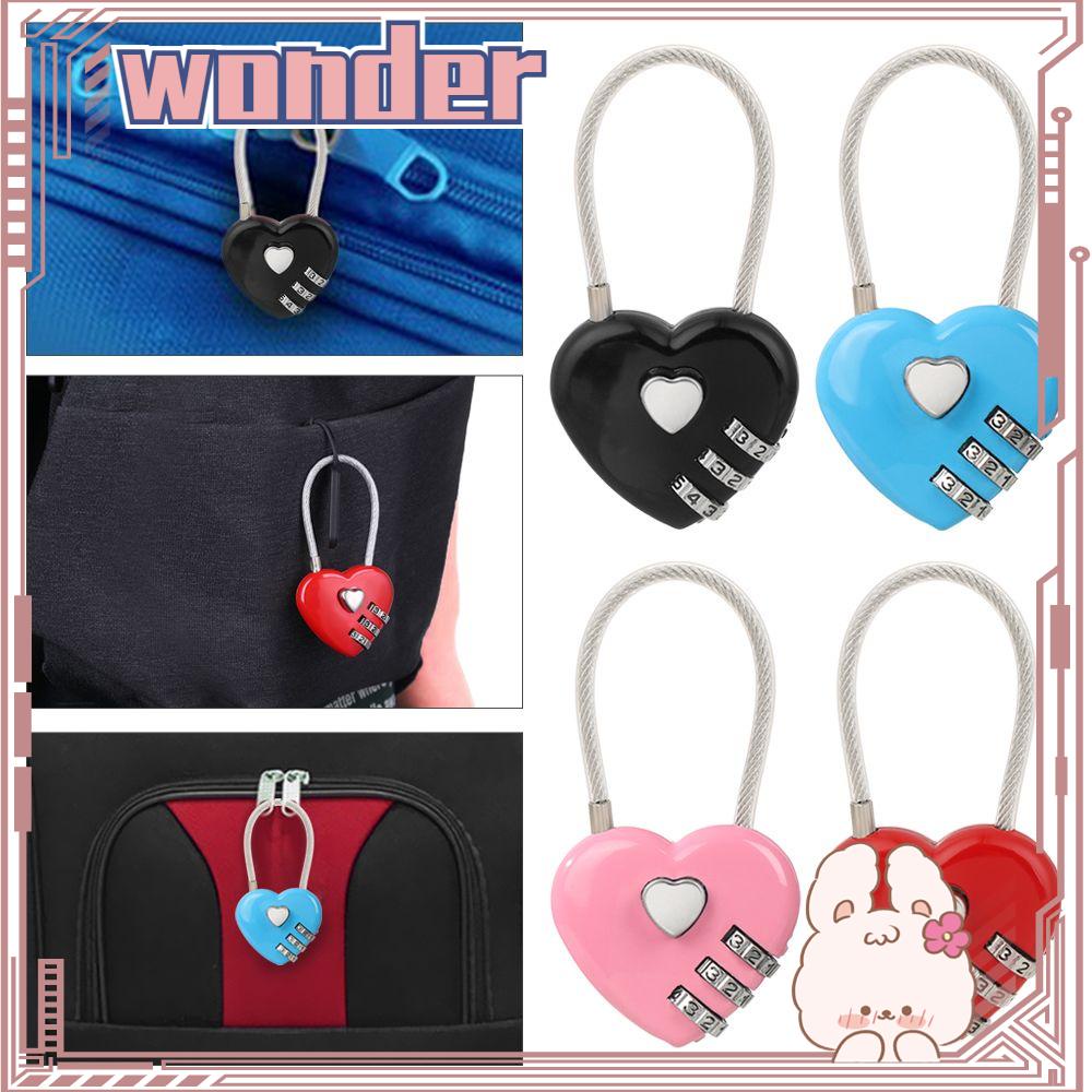 Wonder 1pc Kunci Berbentuk Hati Locker Case Supply Kombinasi Dial Panas Koper Travel Kode Bagasi 3digi Password