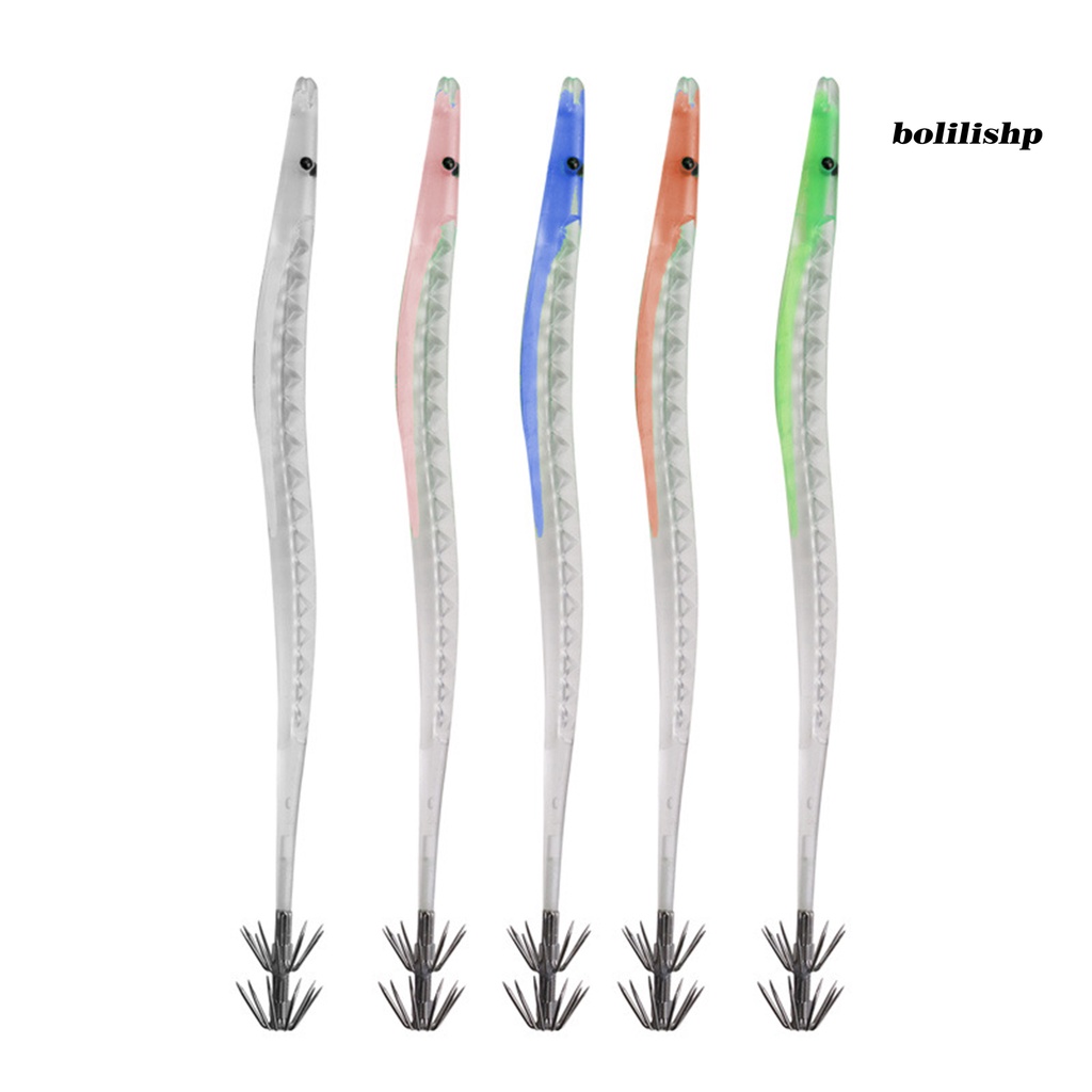 Bo-10pcs Umpan Ikan Umpan Penembus Kuat Lembut Hidup Luminous HairTail Shape Fishing Lure Shad Umpan Untuk Angling