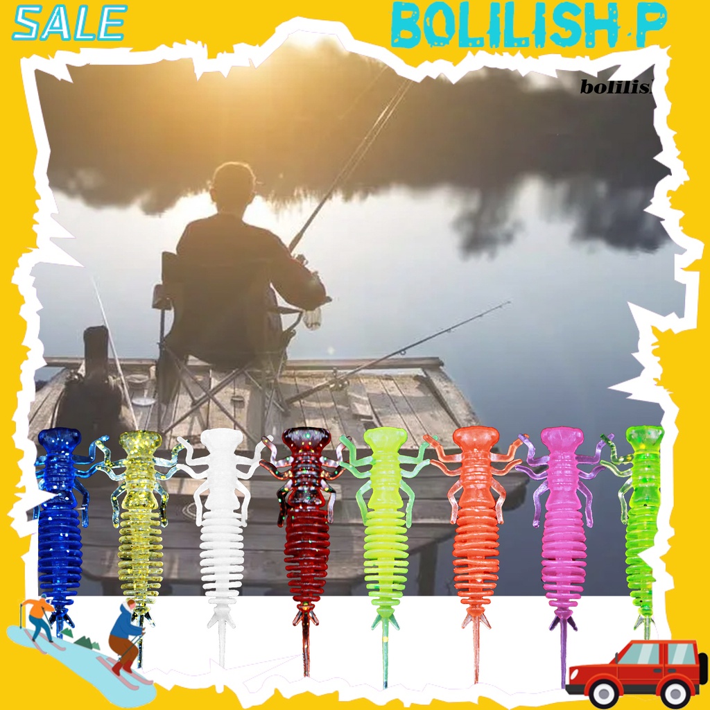 Bo-10pcs 4.2cm0.45g Ikan Lure Umpan Simulasi Tinggi Menggoda Elastis Warna-Warni Lembut Palsu Umpan Cacing Umpan Pancing Tackle