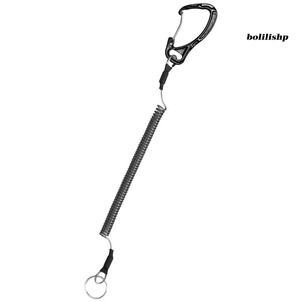 Bo-tarikan Kawat Dapat Dikunci Elastisitas Yang Baik Fleksibel Metal Carabiner Reusable Anti-lost Portable Serbaguna Memancing Missed Rope Fishing Gear