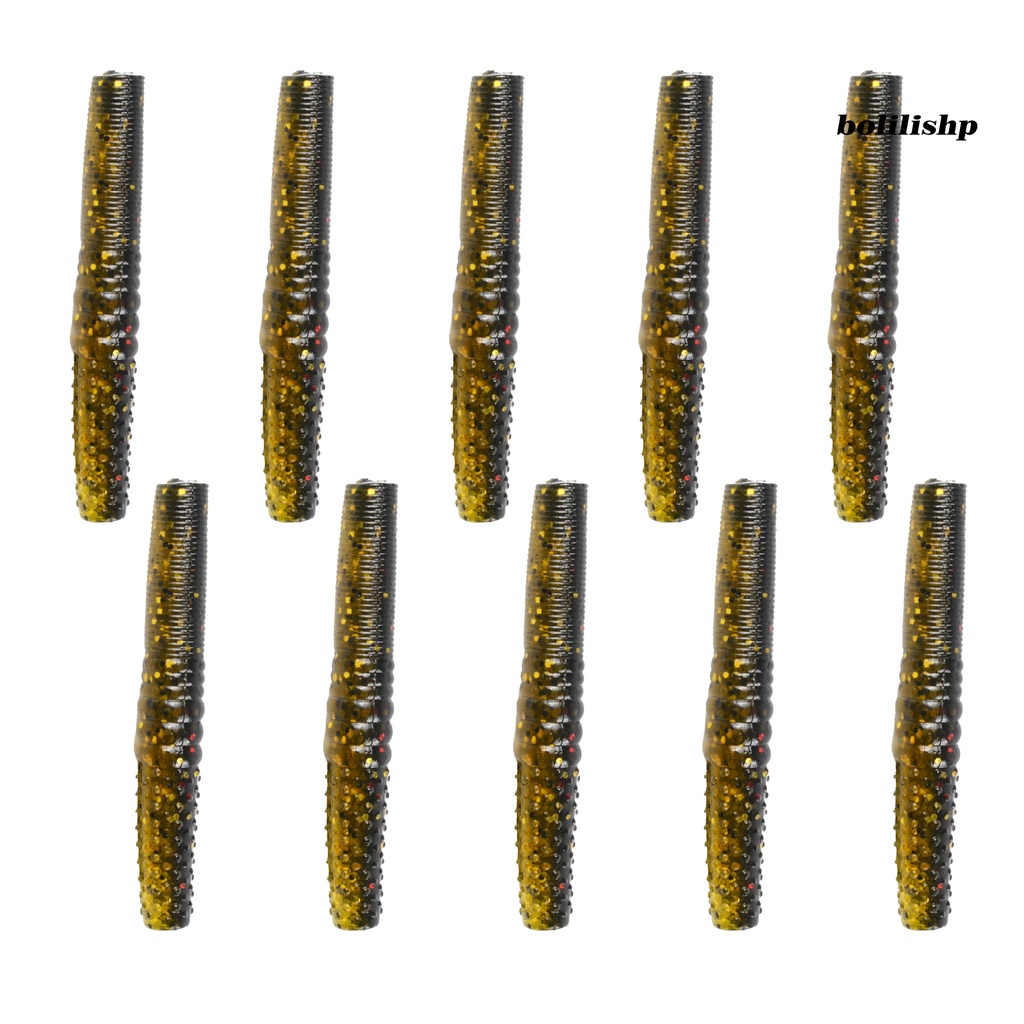 Bo-10pcs 6.5cm/4g Mengambang Umpan Pancing Tinggi Elastis Lembut Anti Patah One-piece Modelling Angling Mie Cacing Buatan Umpan Aksesoris Memancing