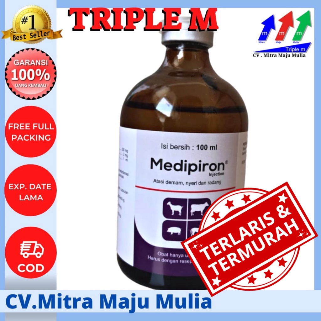 MEDIPIRON 100 ml Obat Demam, Nyeri, Radang Hewan