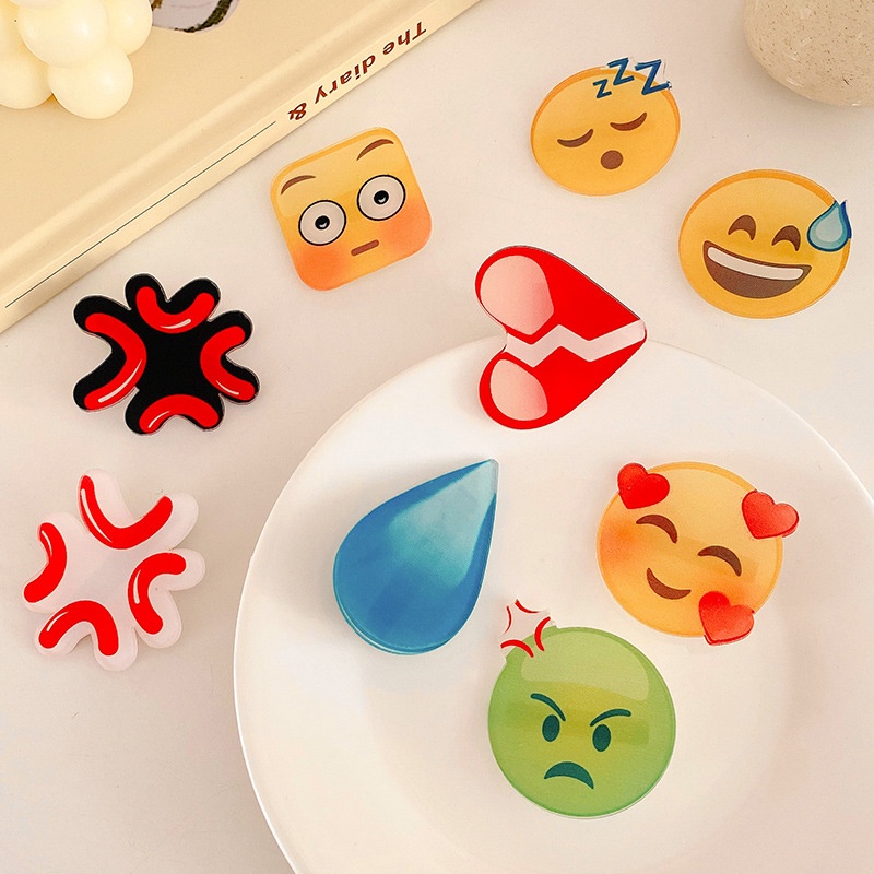 Klip Jepit Rambut Wanita Emoji Hairpin Kartun Emoji Lucu Motif Desain Hair Accessory - SG