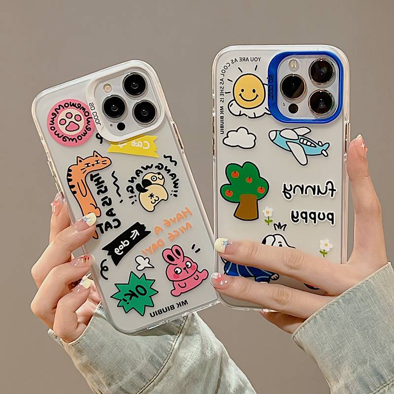 Sun Airplane Skin Feel Soft Case HP iP iPhone 12 13 14 Pro Max 11 Funny Puppy FTD Casing Apple