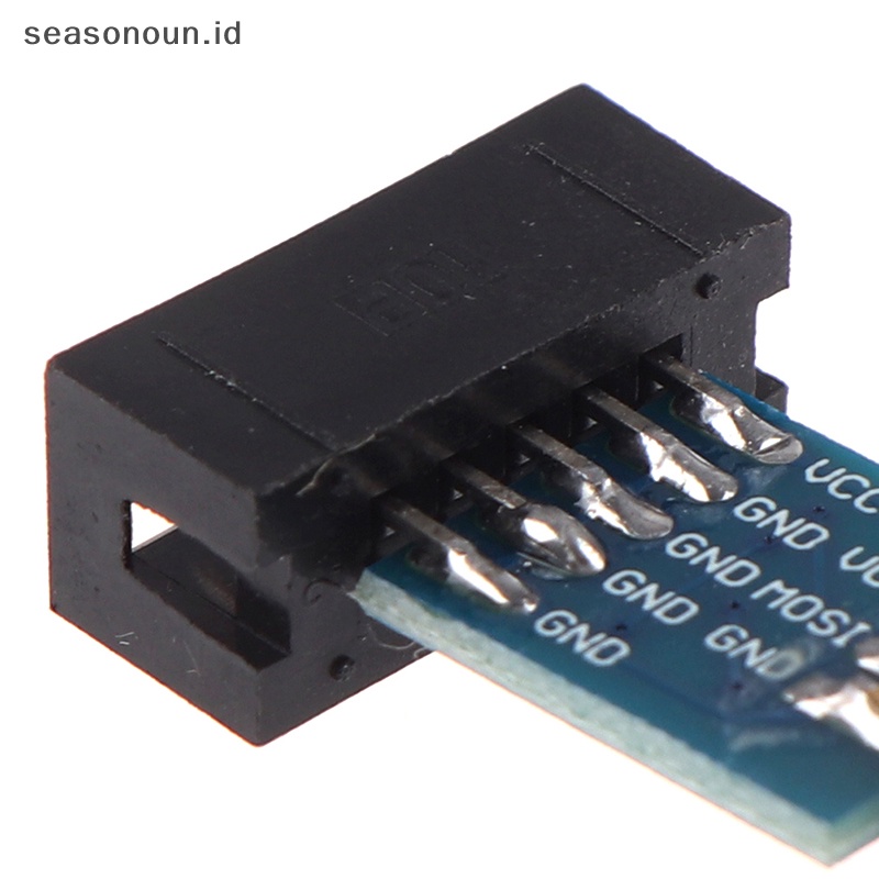 Seasonoun 1Pc Papan Adapter 10Pin Ke 6Pin Untuk Konverter Antarmuka AVRISP USBASP STK500.