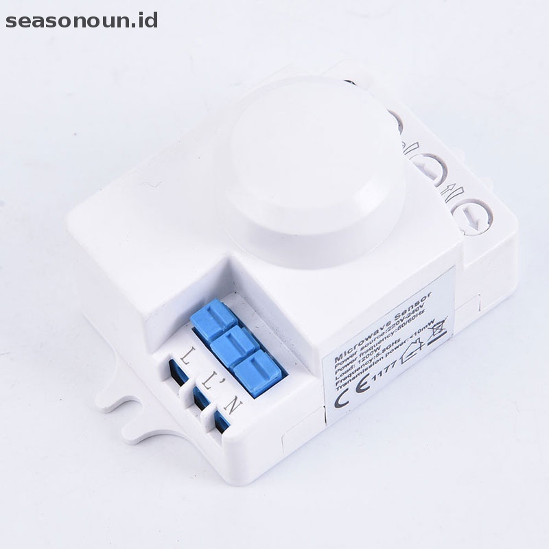 Seasonoun Saklar Sensor Microwave 5.8ghz HF 220V LED 360derajat Radar Sensor Gerak Body.