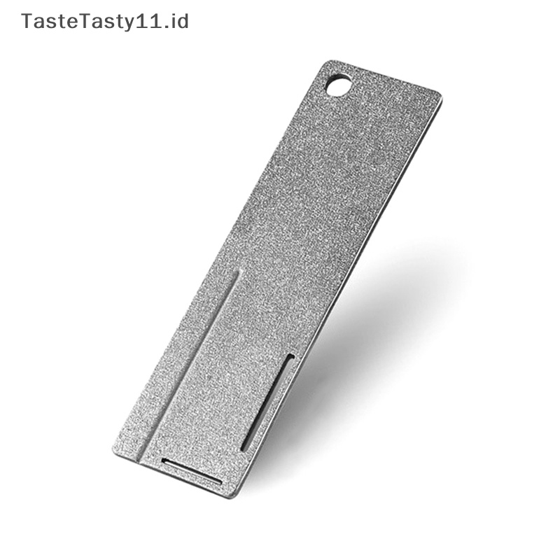 Tastetasty Fishing Hook Sharpener Portable Diamond Stone Fish Hook Alat Asah Gantungan Kunci Batu Asahan Untuk Aksesoris Memancing Outdoor.