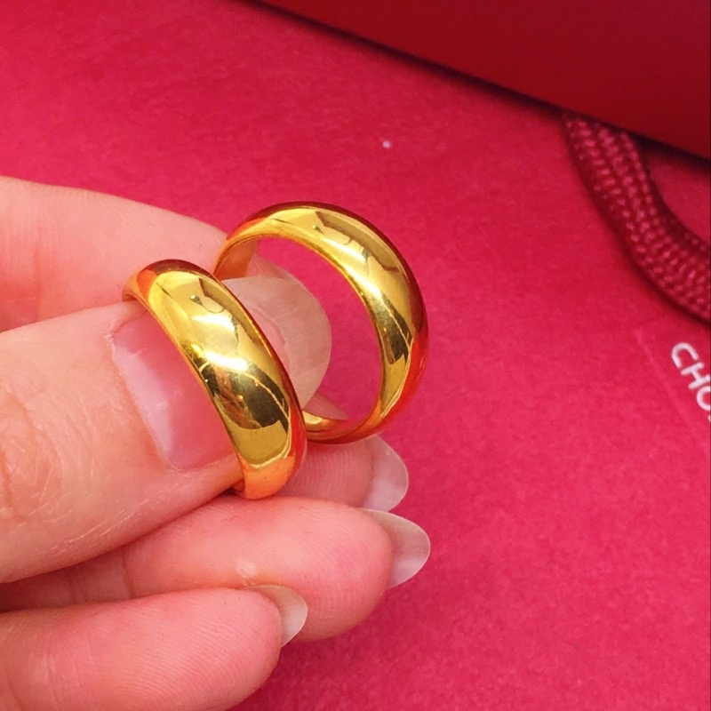 Aksesoris Perhiasan Fashion Goldkingdom Ready Stock Cincin Halus Lapis Emas Untuk Pria Dan Wanita Tidak Mudah Luntur.