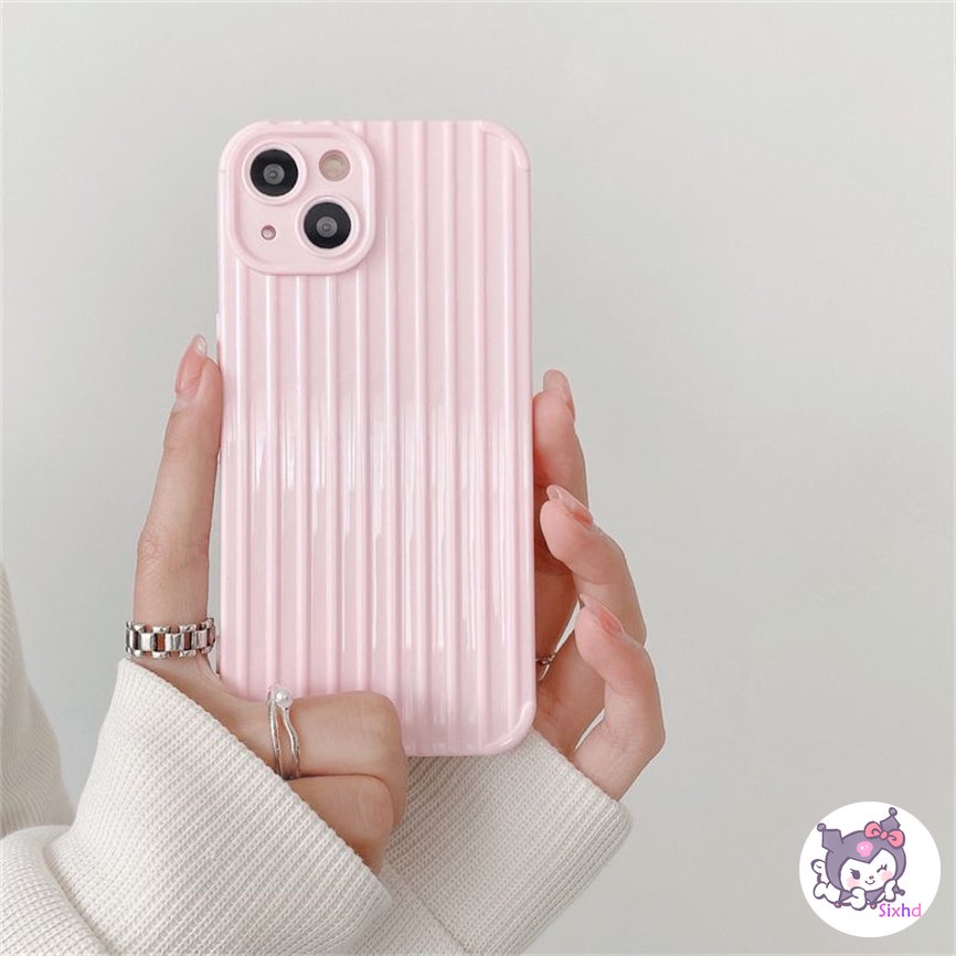 IPHONE Kompatibel Untuk Iphone14 13 12 11 Pro Max SE 2020 X Xr Xs Max8 7 Plus Sederhana Permen Berwarna Koper Ponsel Case Silikon Lembut Penutup Perlindungan Shock XJJJJ