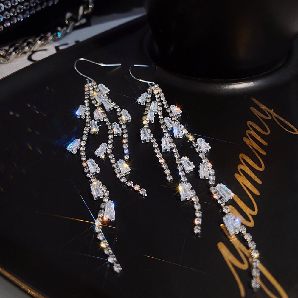 Deartiara Korea Ins Super Abadi Gaya Zirkon Rumbai Anting Earhook Untuk Fashion Wanita Dan Anting-Anting Indah Wanita