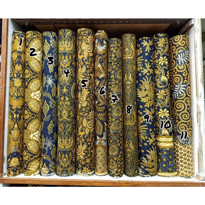 bahan batik katun prada emas by mandra exclusive / batik bawahan kebaya penganten kwalitas terbaik /