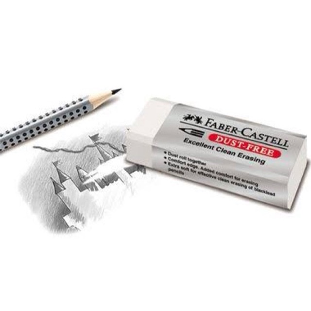 

FABER CASTELL Penghapus Pensil Putih 187996 Dust Free | Setip Karet Ujian Besar | Eraser