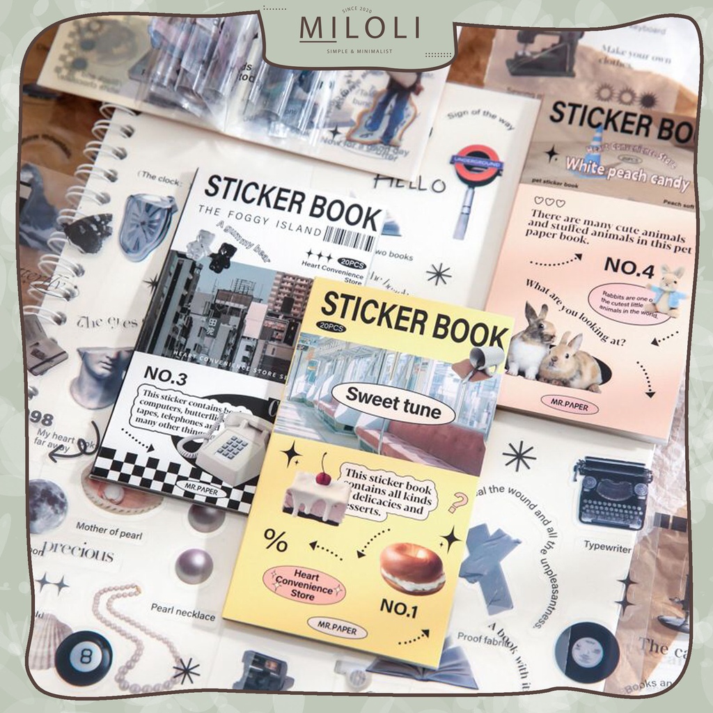 

[MILOLI] 20Pcs HEART CONVENIENCE STORE Deco Aesthetic PET Sticker Planner DIY Scrapbook - B0404