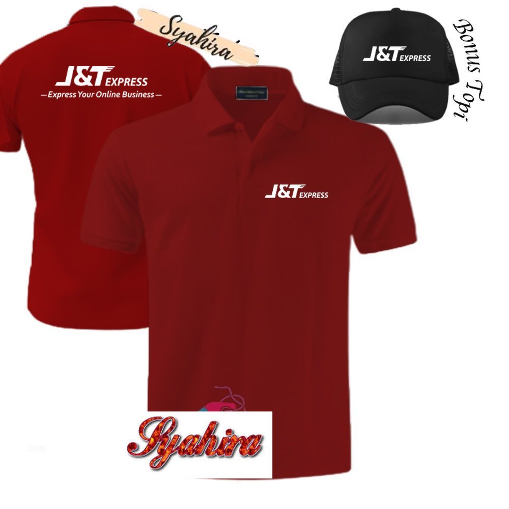 Bonus Topi kaos Poloshirt JNT-Express Premium Distro Pria Wanita Cewek Cowok Terbaru Terlaris