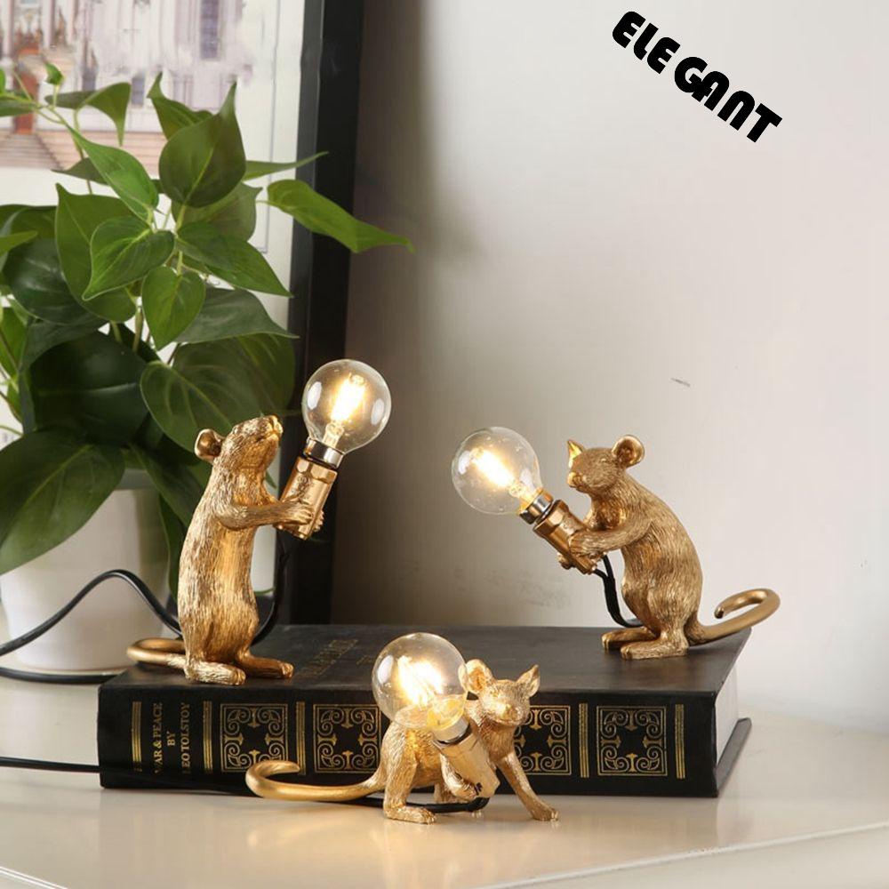 [Elegan] Lampu Malam Nordic Gold Resin Retro Bedside Lighting Fixture