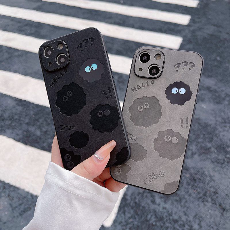 Small Coal Ball Laser Hard Case HP iP iPhone X XS XR 11 12 13 14 Plus Pro Max Velour Leather FTD Casing Apple