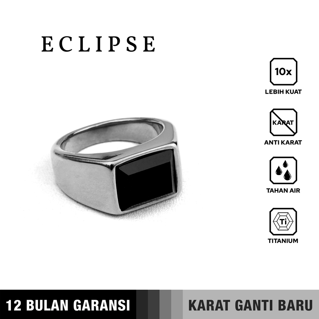 Emrys Premium Ring ECLIPSE Real Titanium Anti Karat Cincin Titanium Pria Wanita