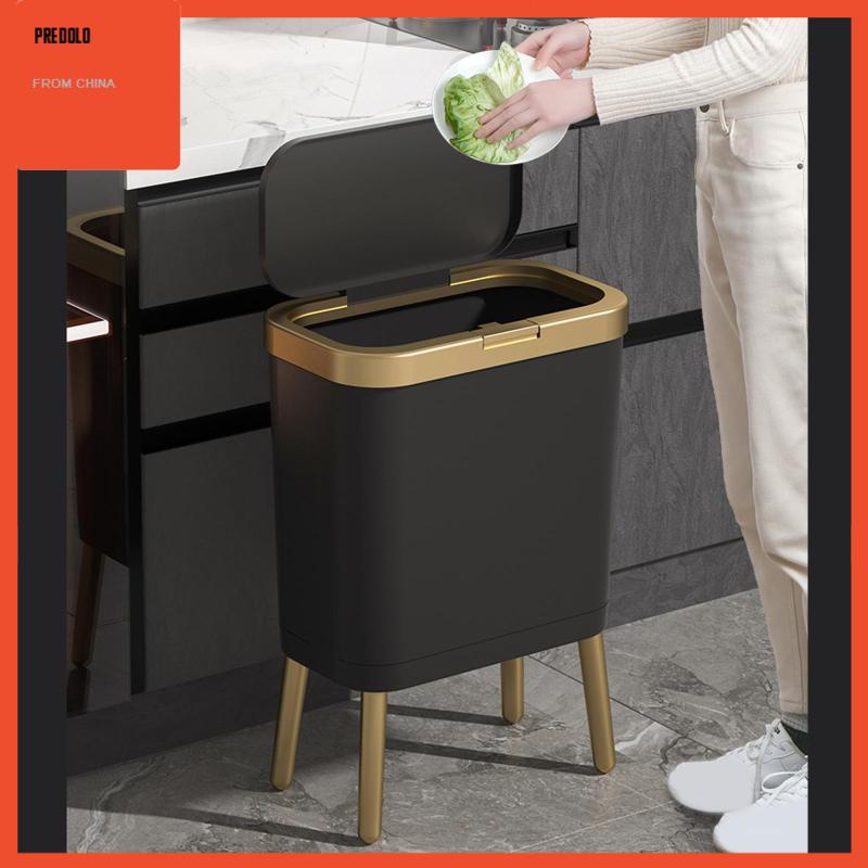 [Predolo] Tempat Sampah 15L Tekan Narrow Household Waste Bin Untuk Kantor Kamar Mandi Outdoor