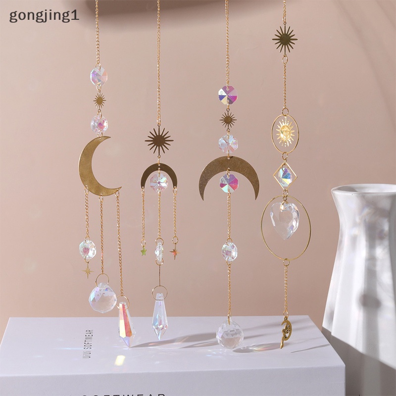 Ggg Full Moon Sun Crystal Light Catcher Diy Suncatcher Prisma Pembuat Hujan Gantung ID