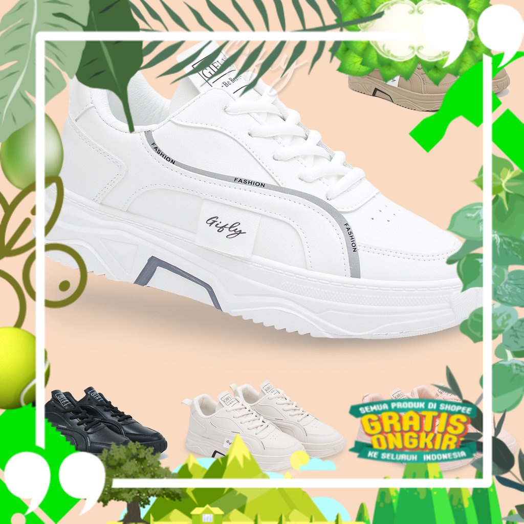 GIFLY Delian Sepatu Sneakers Wanita Import 689/ Terbaru model baru