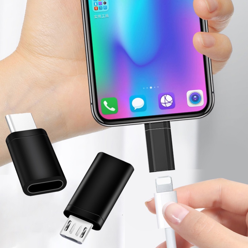 1pc Adapter IOS Ke Android/Konverter Antarmuka IOS Ke Type-C Aksesoris Telepon/Transfer Data Konversi Pengisian Kompatibel Untuk Ponsel Laptop