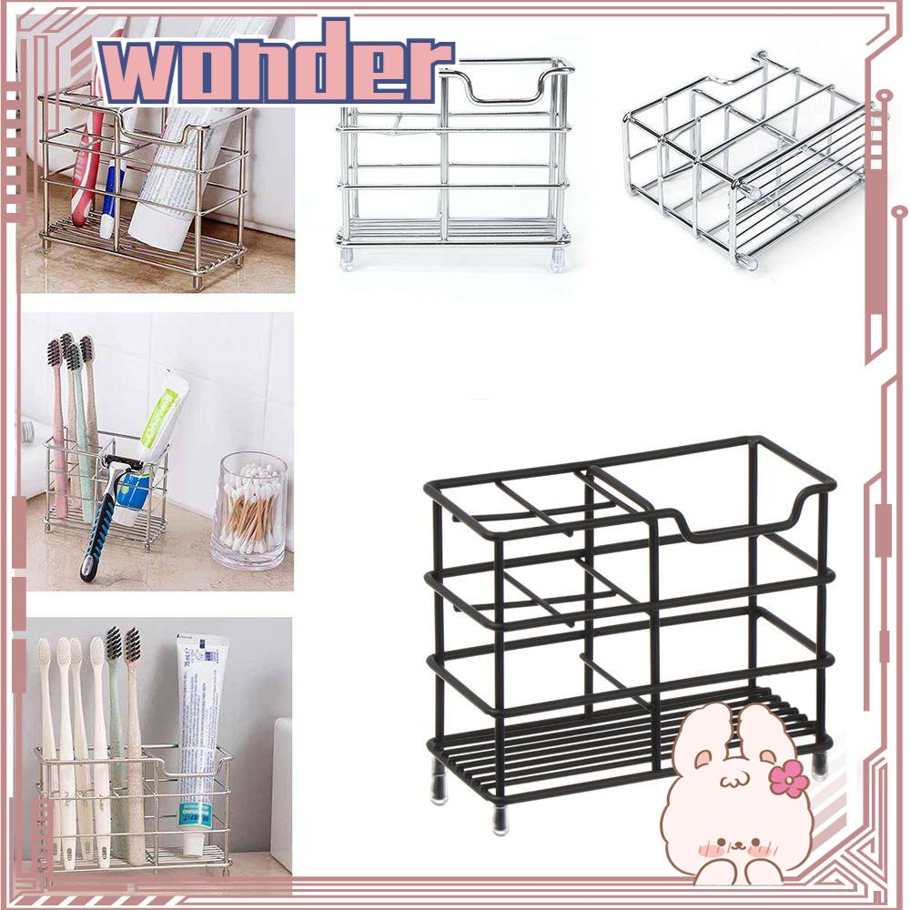 Wonder Tempat Sikat Gigi Awet Tahan Karat Hemat Ruang Stainless Steel Kitchen Organizer Stand