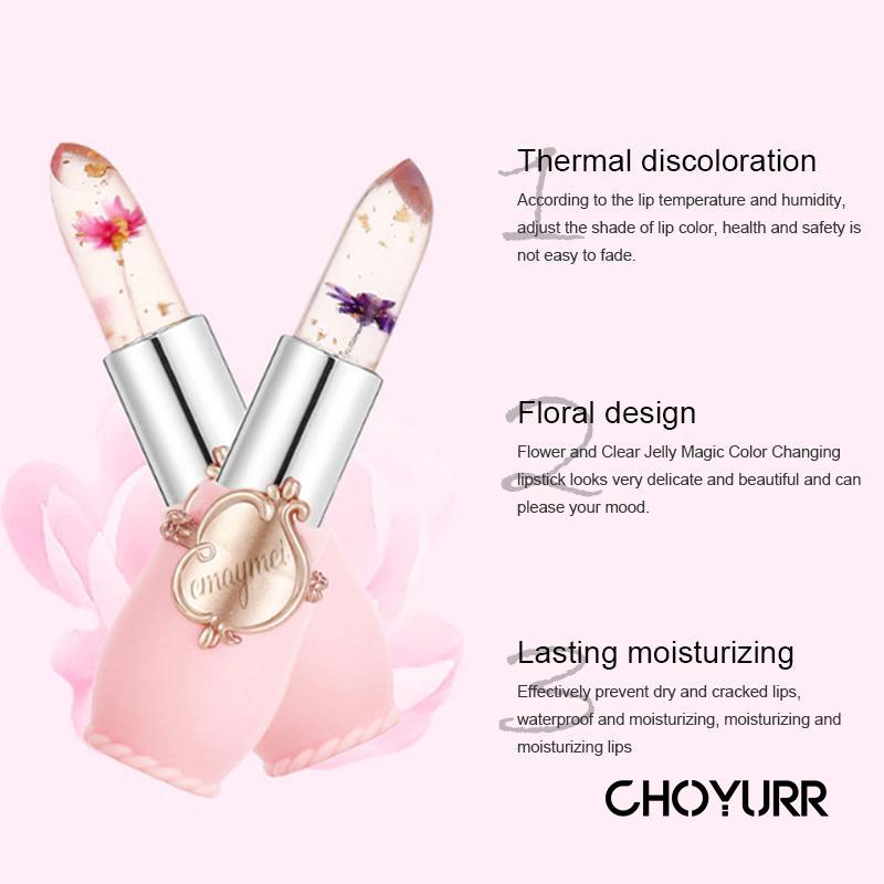 【COD】Lipstick Jelly Transparant Moisturizing Bunga Kering Pelembab Perbaikan Lip Balm -CH