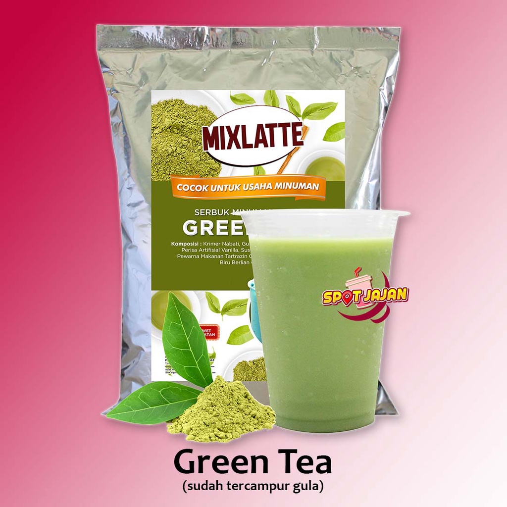 

MIXLATTE Green Tea 1 kg Bubuk Minuman Dengan Gula / Serbuk Instan Rasa Teh Hijau