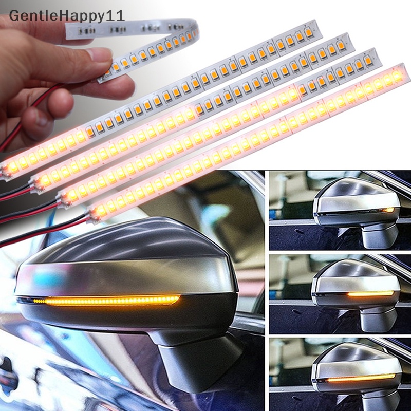 Gentlehappy 1pcs Lampu Indikator Spion Mobil Streamer Strip Mengalir Sein LED id