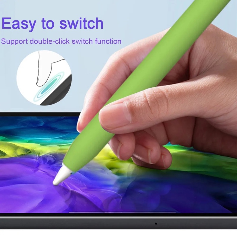 For IPhone Pensil Generasi Kedua Pen Pelindung Warna/For Apple Pencil Soft Silicone Protective Case/Cover Pelindung Anti Slip Dan Anti Gores Untuk IPad/