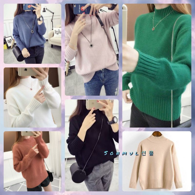 IMPORT WOMAN WINTER AUTUMN KNIT TOP THERMAL 'NINA' BAJU ATASAN RAJUT WANITA MUSIM DINGIN GUGUR