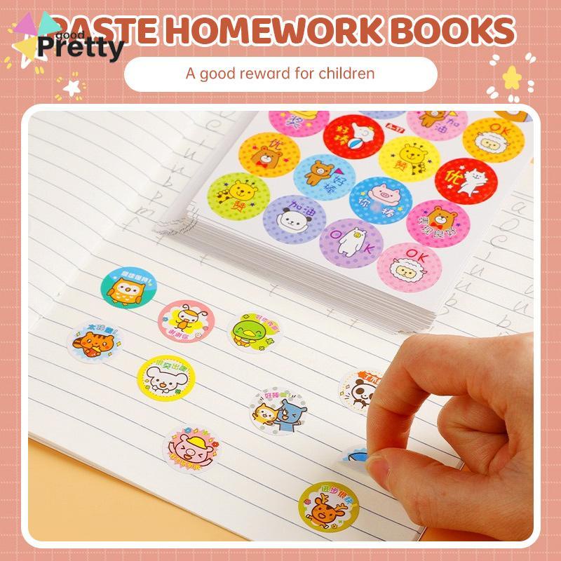 Cartoon Reward Stickers Animals Praise Label Stationery Sticker Mother Teacher Award Classic Toys School Supplies Kids Photo Album Decor - PD