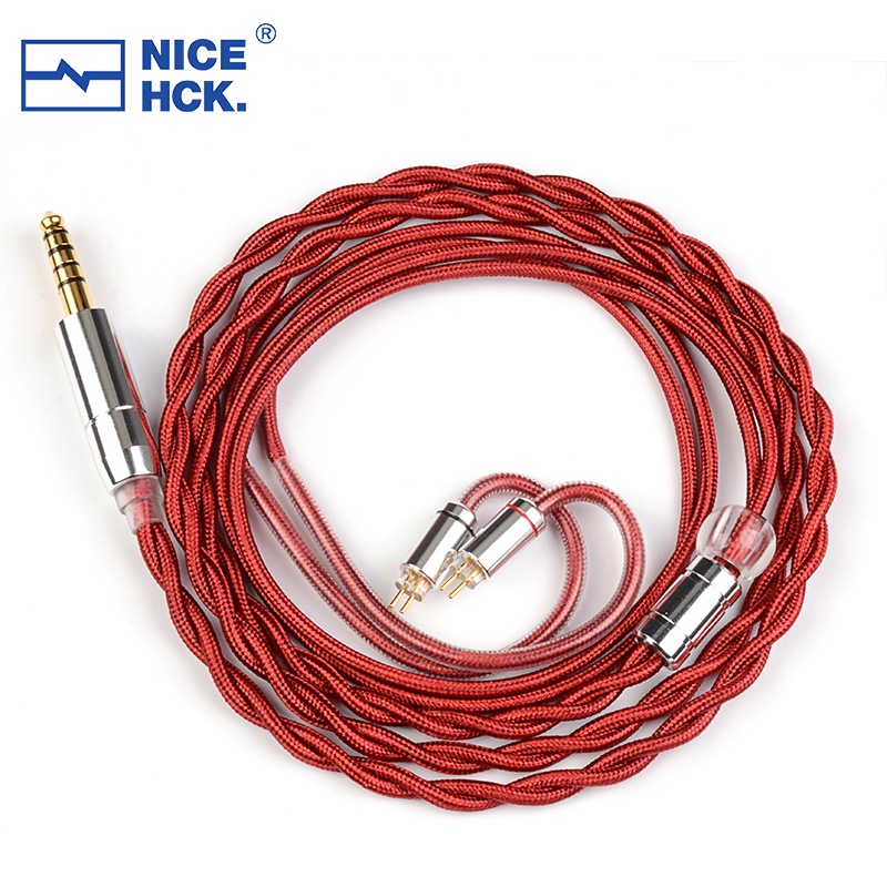 Nicehck RedAg 4N Perak Murni HiFi Earphone Coaxial Cable 3.5/2.5/4.4mm MMCX/QDC/0.78 2Pin Untuk HOLA Zero KATO Aria LAN Cadenza