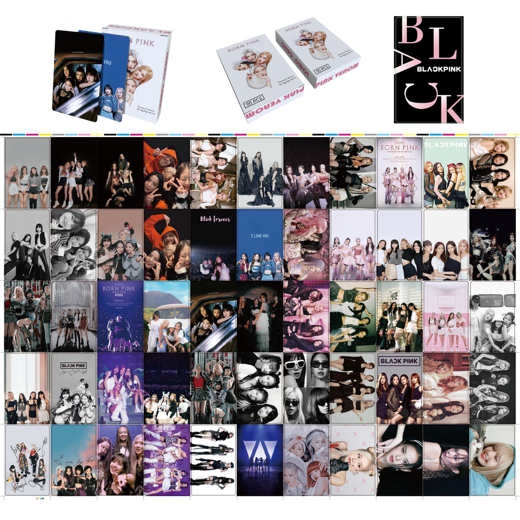 55pcs/box Photocard Hitam-PINK JISOO JENNIE LISA ROSE Kartu Lomo Blackpink Kpop Postcards Blackpink