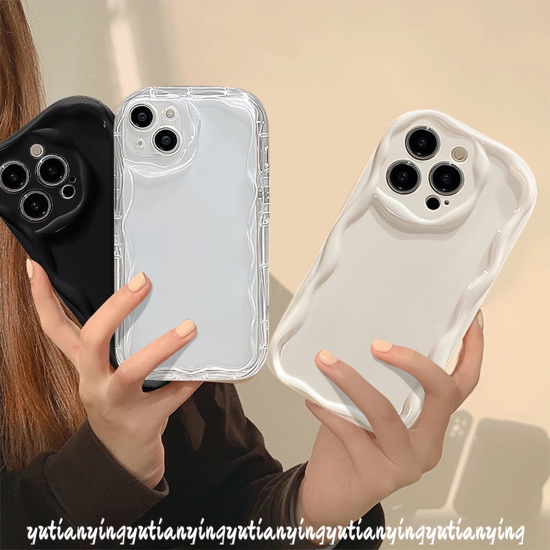 Soft Case Cat Air Simple Untuk Samsung A23 A21s A12 A04s A32 A24 A14 A13 A31 A04 A30s A20 A02s A52 A50 A50s A51 A10s A03s A52s A20s A30 A03 A11 3D Wavy Curved Edge Glossy Cover