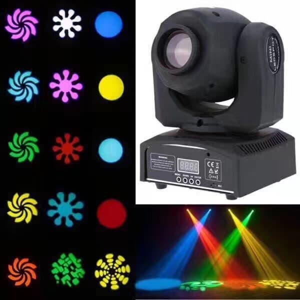 SALE Mini Beam Moving Head 80 Watt 7 Gobos Variasi Termurah