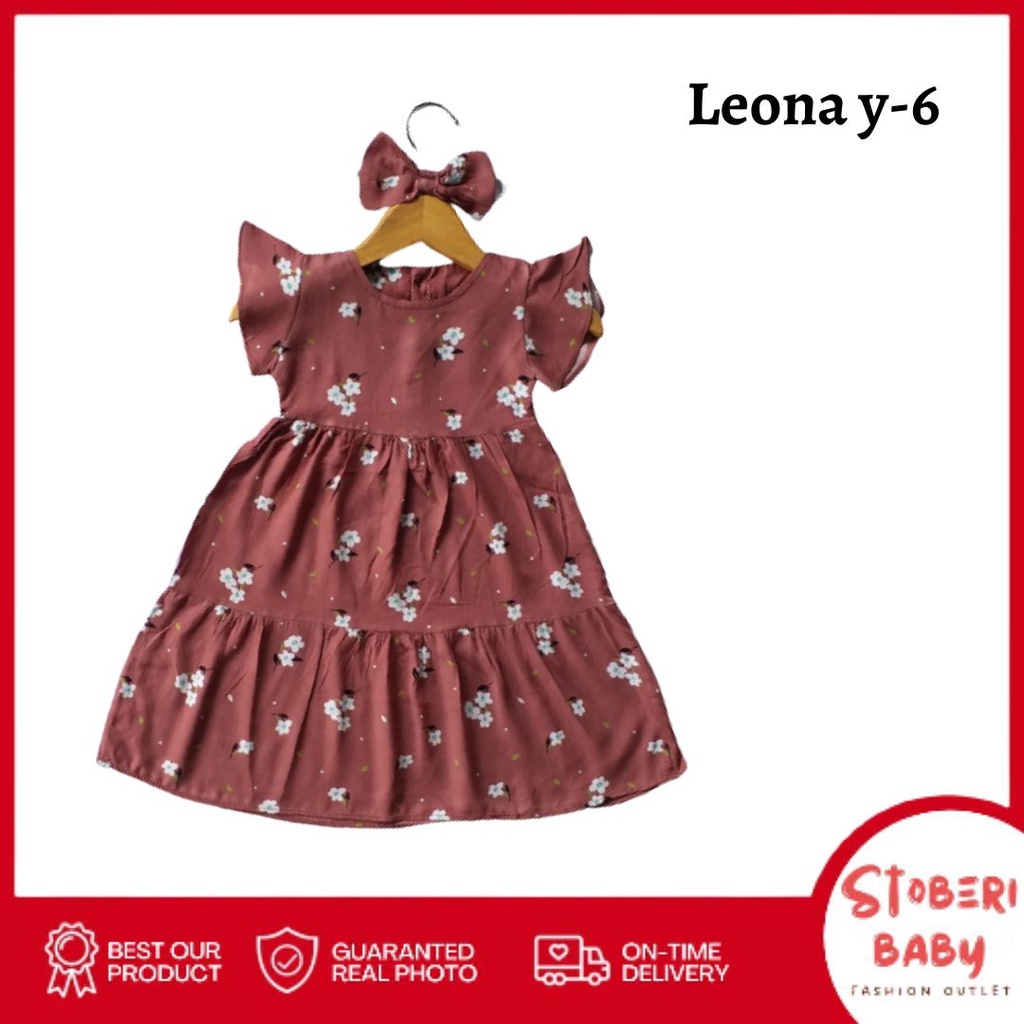 stoberi baby - BBB DRESS LEONA dress anak perempuan bayi motif bunga lucu free headband