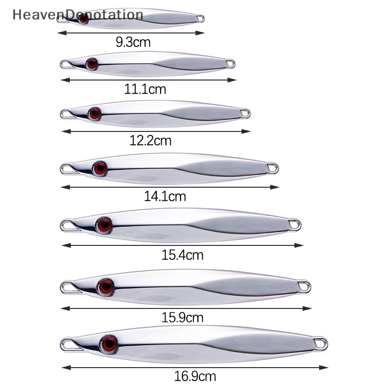[HeavenDenotation] 1pc Umpan Pancing Laut Warna Silver 20g 30g 40g 60g 80g 100g 120g Jigging Lure Metal Fishing Lure Umpan Air Asin HDV