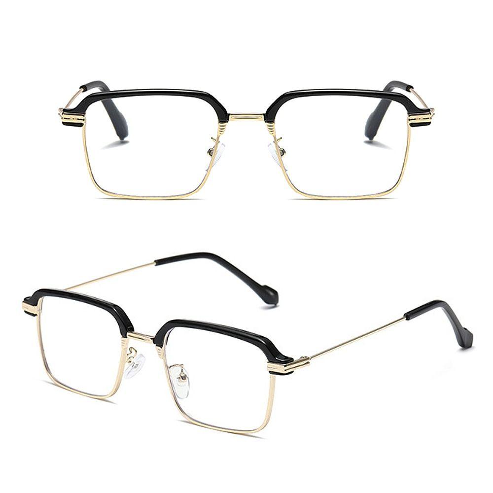 Wonder Wanita Pria Kacamata Baca Elegan Logam Setengah Bingkai Anti Blueray Eyewear