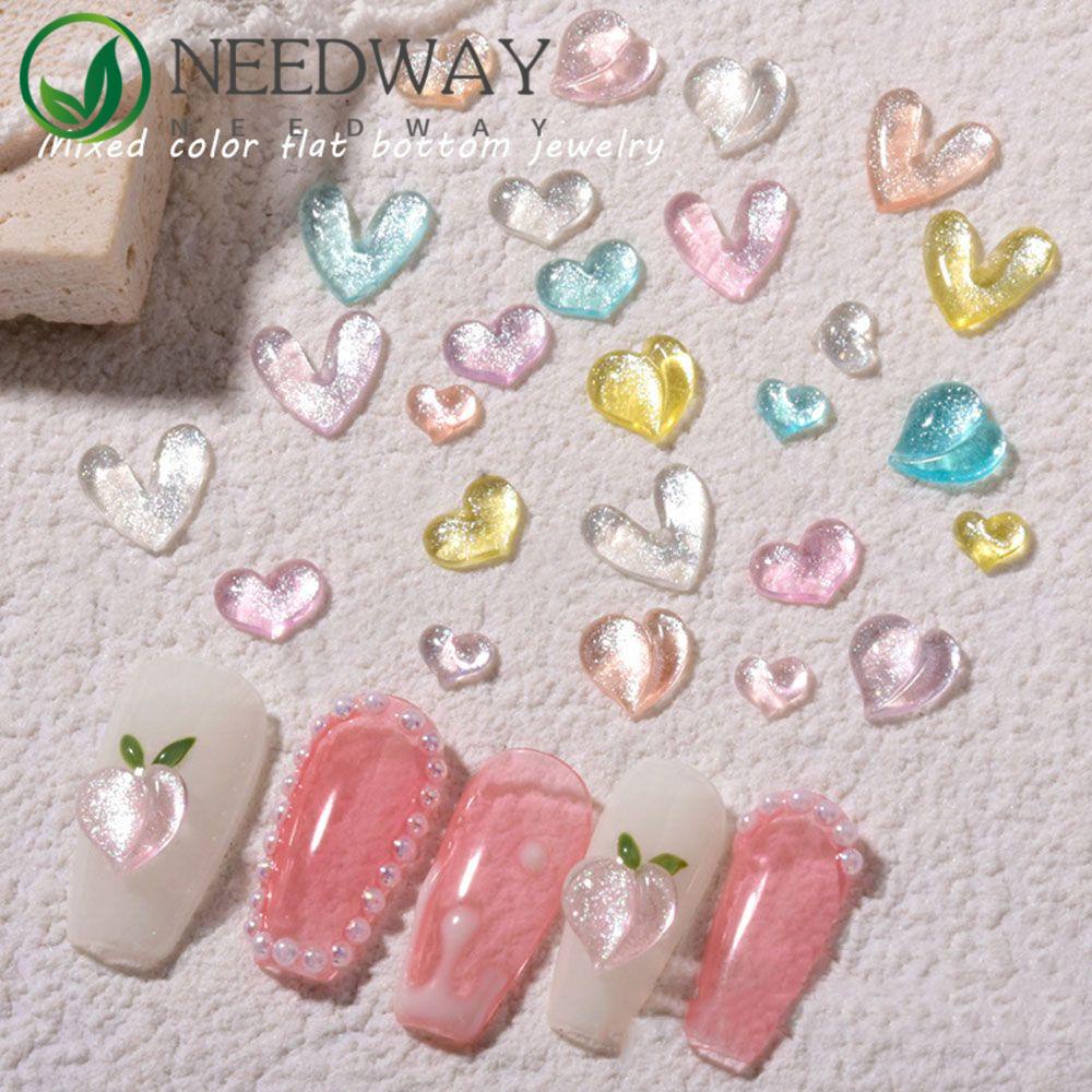 Needway   3D Nail Art Rhinestones Charm Flash Love Kristal Jepang DIY Ornamen