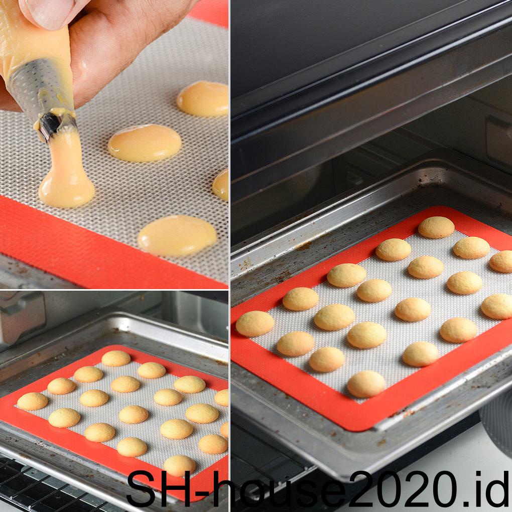 3buah Kue Cupcakes Biskuit Cookies Oven Baking Mat Silicone Kneading Pads Cuci Piring Aman Tahan Air Perlengkapan Bakery