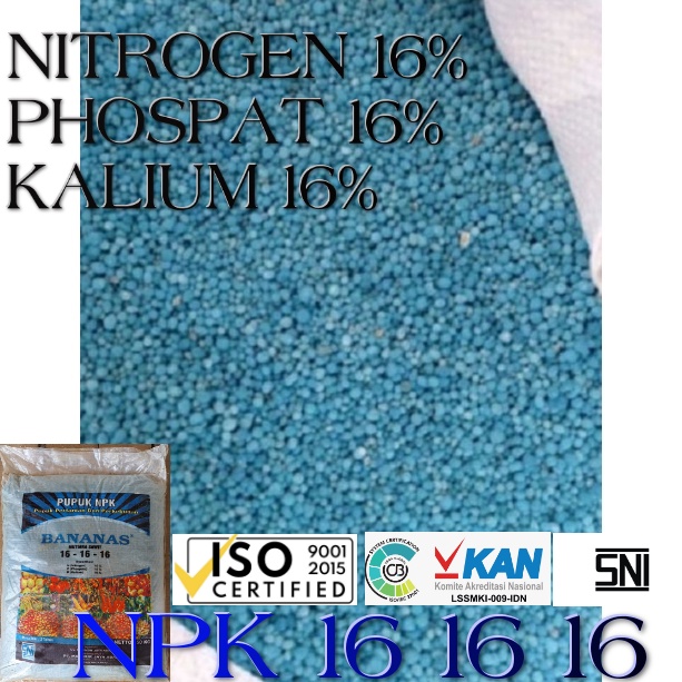 PUPUK PEMBENAH TANAH NUTRISI TANAMAN LENGKAP  NPK 16-16-16 50KG.