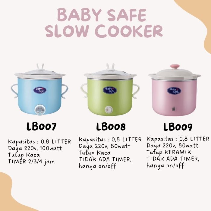 Baby Safe Slow Cooker / BabySafe Slow Cooker / Alat Masak Bubur Baby Safe MPASI