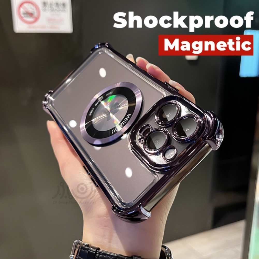 IPHONE Casing Ruang Magnetik Shockproof Untuk Iphone14 13 12 11 Pro Max14 Plus i11 12pro Airbag Magnet Silikon Lembut Bumper