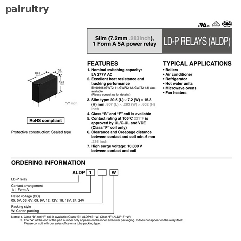 Relay PRT 1pc ALDP124 112 105 ALDP124W 24V 112W 12V 105W 15V DIP4 PRT