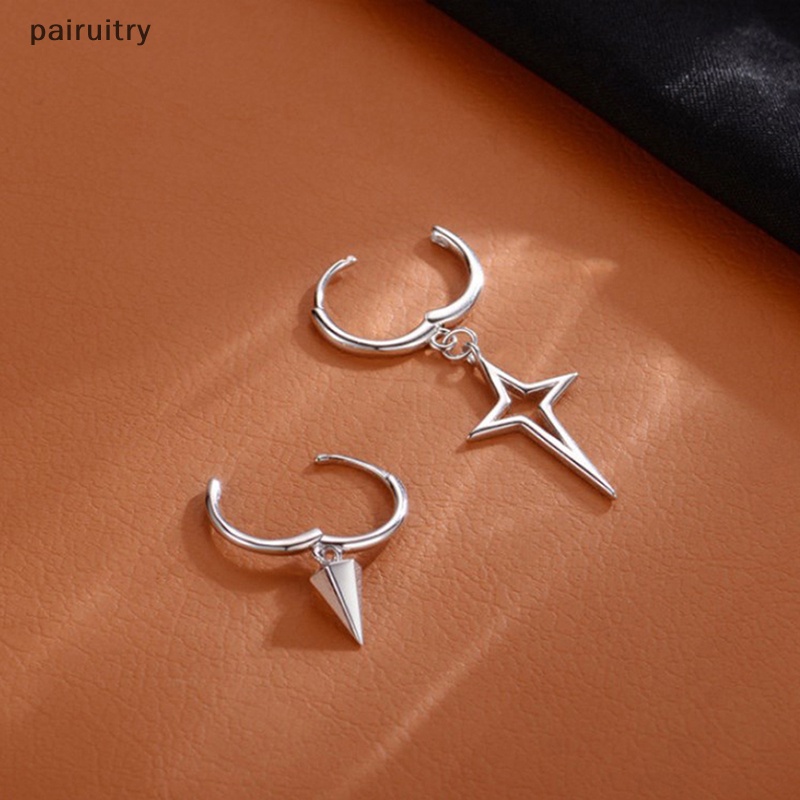 Prt Anting Perak Fashion Asimetris Cross Cone Hoop Earrings Untuk Wanita Perhiasan Hari Ibu PRT