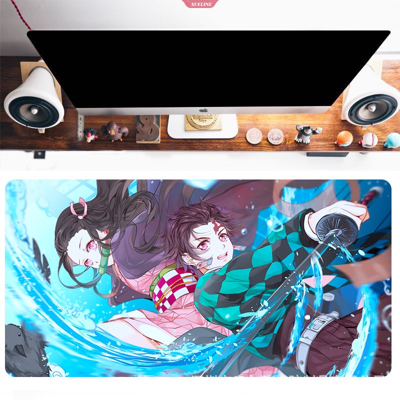 Demon Slayer Anime Mouse Pad XXL Kimetsu no Yaiba Gaming Mouse Pad Karet Komputer Laptop Besar Mousepad Gamer300 * 600 * 2alas Meja [ZXL]