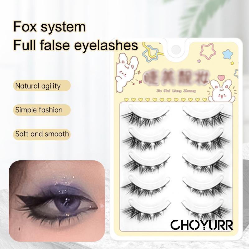 【COD】5 Pasang / Set Bulu Mata Palsu Korean Cat Eye Eyelashes Douyin Makeup Air False Eyelashes Comic Eye -CH