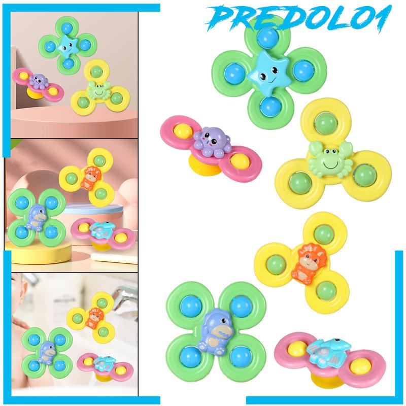 [Predolo1] 3x Suction Cup Rotatingr Toys Playset Untuk Keterampilan Motorik Halus Mainan Eaducational