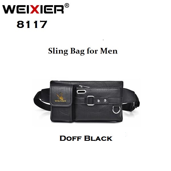 AKN88 - WEIXIER 8117 Tas Selempang Dada Pria Chest Bag Kulit Premium Anti Air